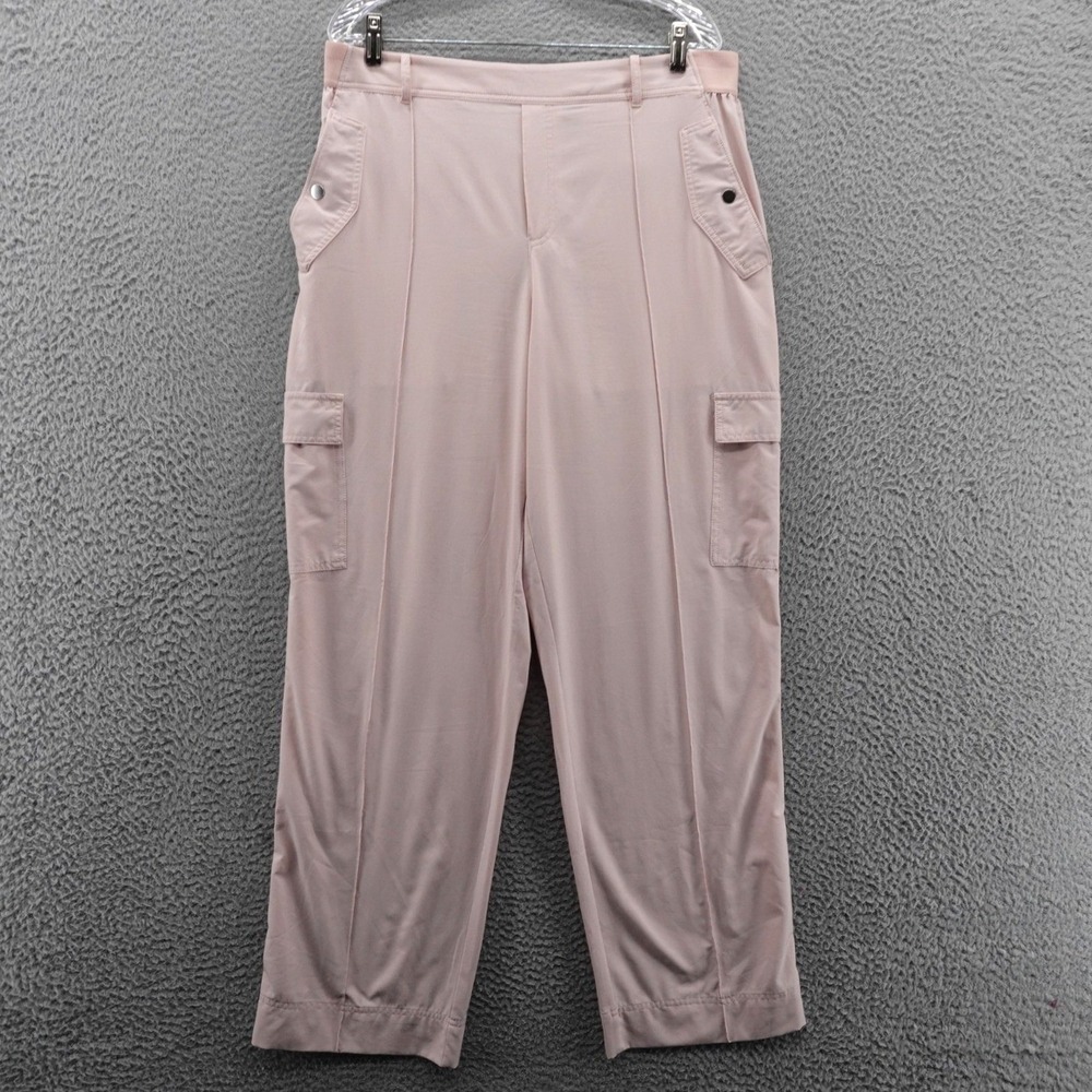 Athleta Vienna Cargo Pants Womens 16 Pink Dusty Rose Straight Leg Stretch